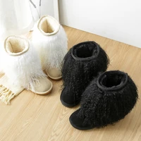 leather mid tube beach wool snow bootswomens leather tassel bootswarm womens bootswool warmtendon soled boots