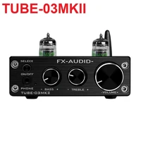 2021 fx audio tube 03mkii hifi 2 0 headphone pre amplifier dac tube 6k45654w bluetooth 5 0 basstreble tuning decoder dc12v1a