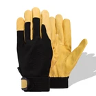 QIANGLEAF защитные перчатки для верховой езды из воловьей кожи, мужские желтые кожаные защитные перчатки для гоночной езды, рабочие перчатки 508NP