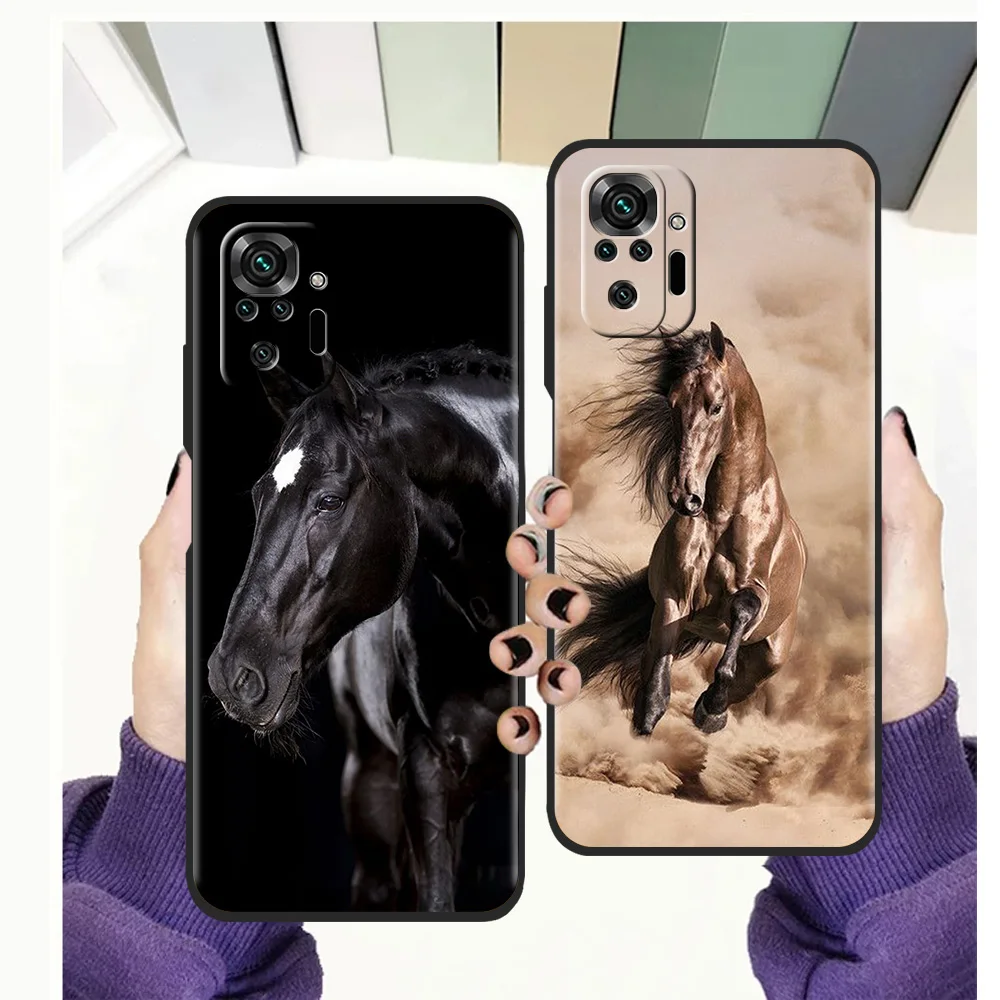 

Running Horse Phone Case for Redmi Note 11 Pro Plus 7 8 8T 9S 9 10 Pro K40 Gaming 8 9 9A 9C Plus Shockproof Silicone Shell Coque