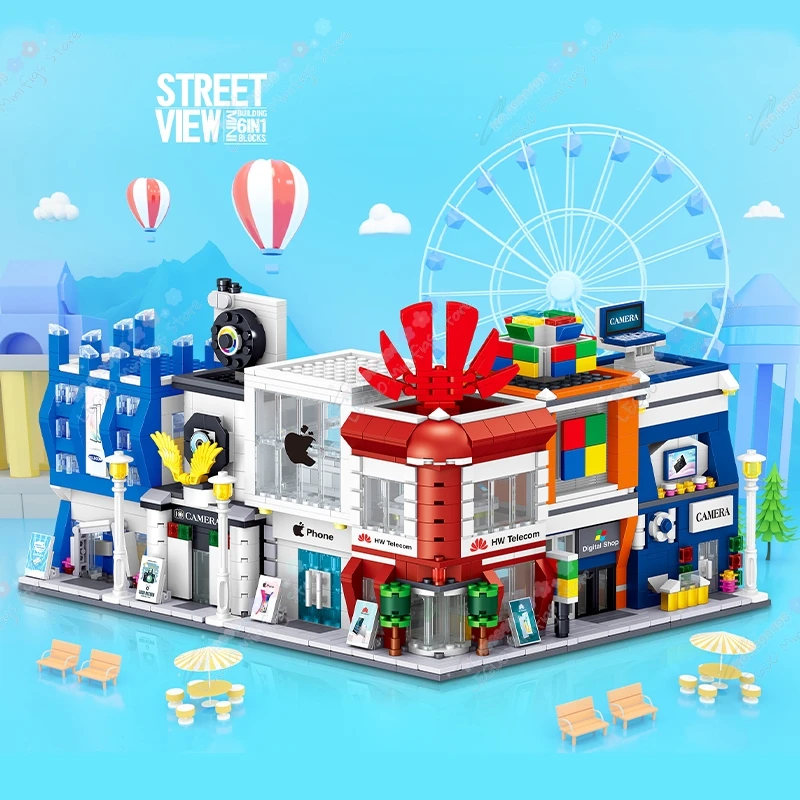 Конструктор с изображением городской улицы архитектура цифровая камера модель