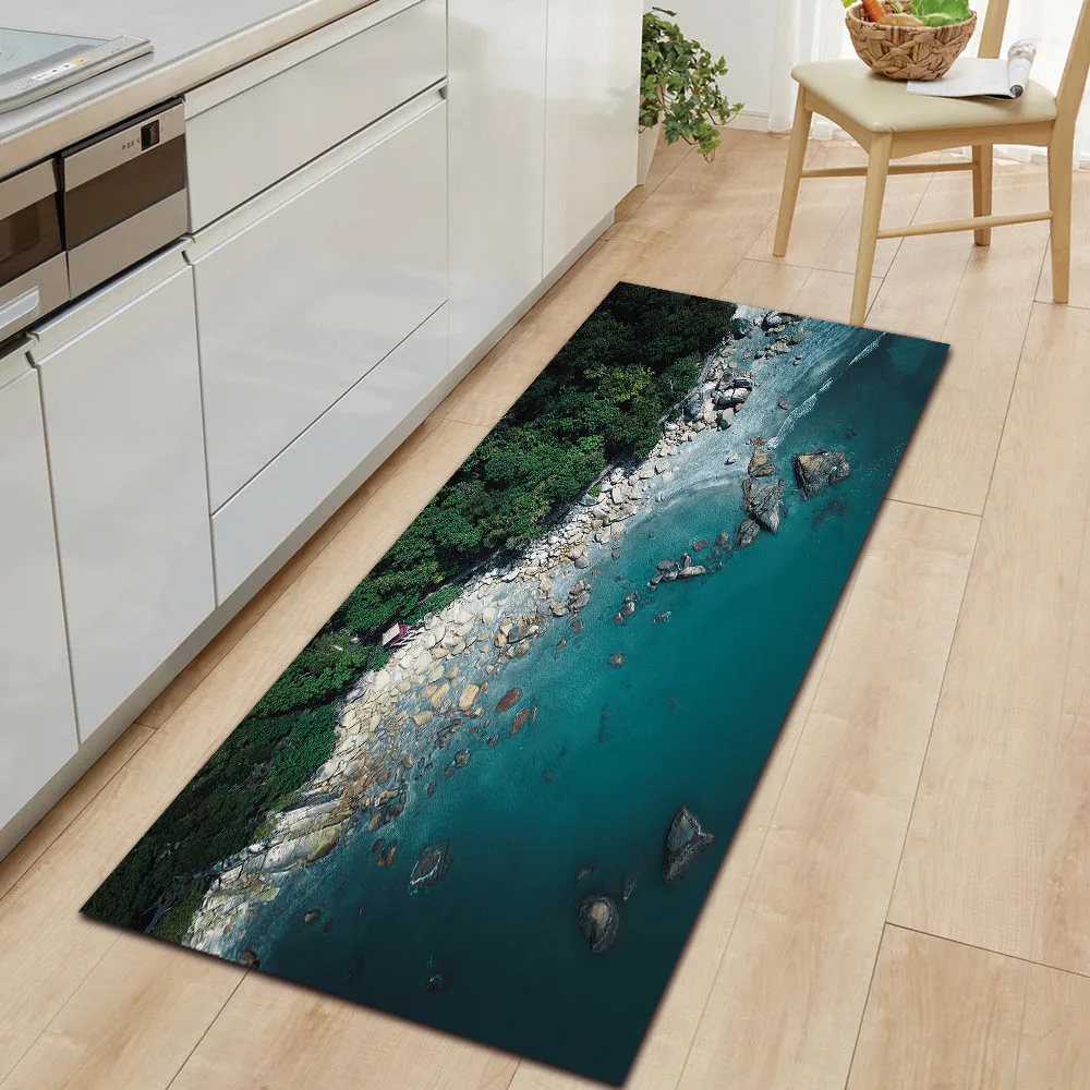 

Ocean Series Home Kitchen Carpet Entrance Doormat Decorations For Living Room Piecies Non-Slip Bath Mat Soft Hallway Balcony Rug