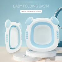 foldable baby bath tub folding basin silicone bathtub portable children washing face foot tubs collapsible thicken washbasin