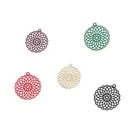 DoreenBeads 10 шт. модные медные Подвески и изображениями красочного цветка жизни Филигранное тиснение DIY ювелирных изделий 3 см x 2,7 см