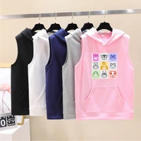 2020 girls style hoody ladies sleeveless sweatshirt casual top animal with the same paragraph 3d forest printing letter hip hop