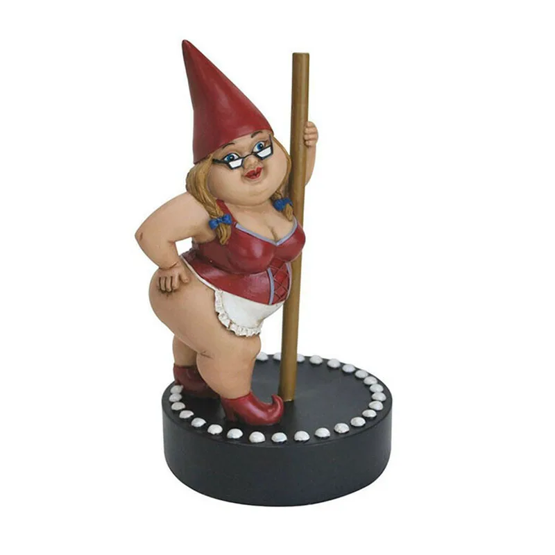 

Garden Pole Dancing Gnome Resin Gnome Statue Indoor/Outdoor Sculpture for Patio Yard or Lawn 17cm B99