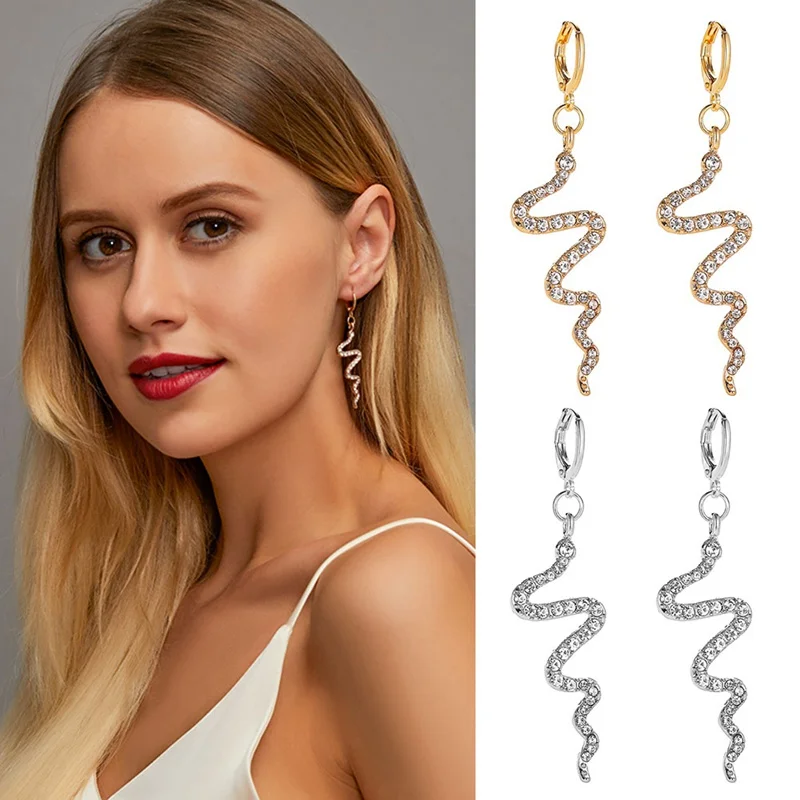 Новинка 2021 женские серьги в виде змеи стиле панк милые серьги-гвоздики с