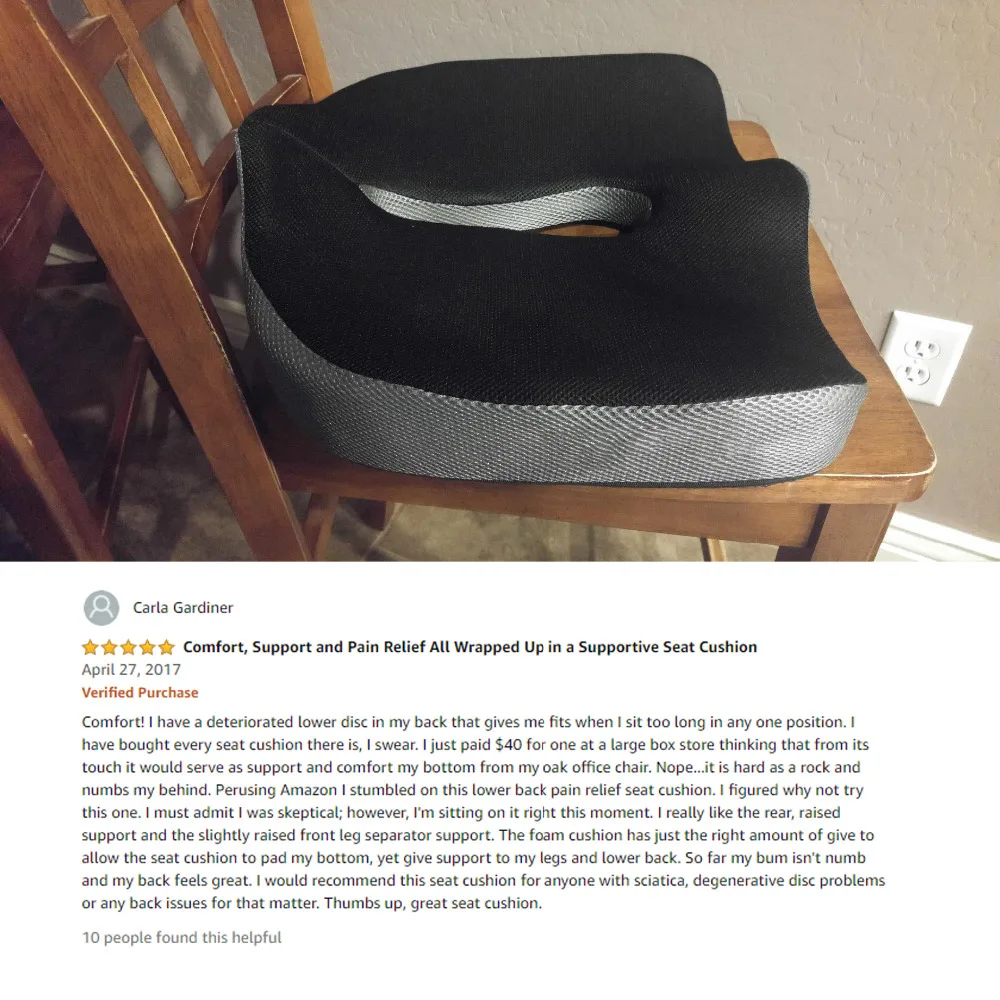 Dannyкарл Автомобильная подушка для сиденья из пены с эффектом памяти Tailbone Sciatica Sacrum