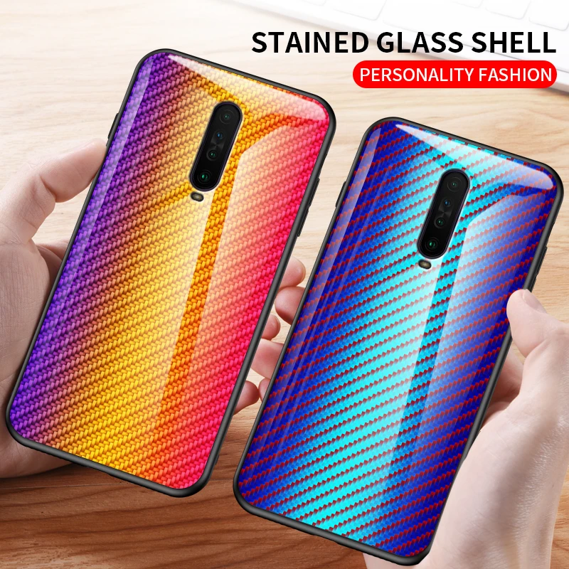 Чехол для Xiaomi Redmi K30 жесткое закаленное стекло модная градиентная защитная задняя