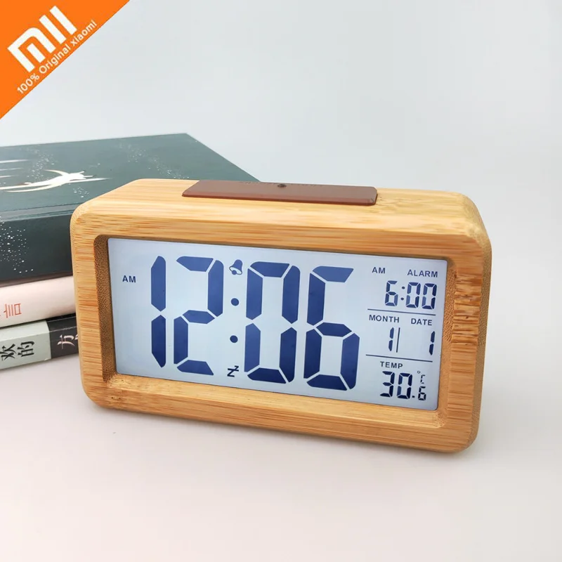 

Xiaomi Wooden Digital Alarm Clock,Smart Sensor Night Light with Snooze, Date, Temperature, 12/24Hr Switchable, Solid Wood Shell
