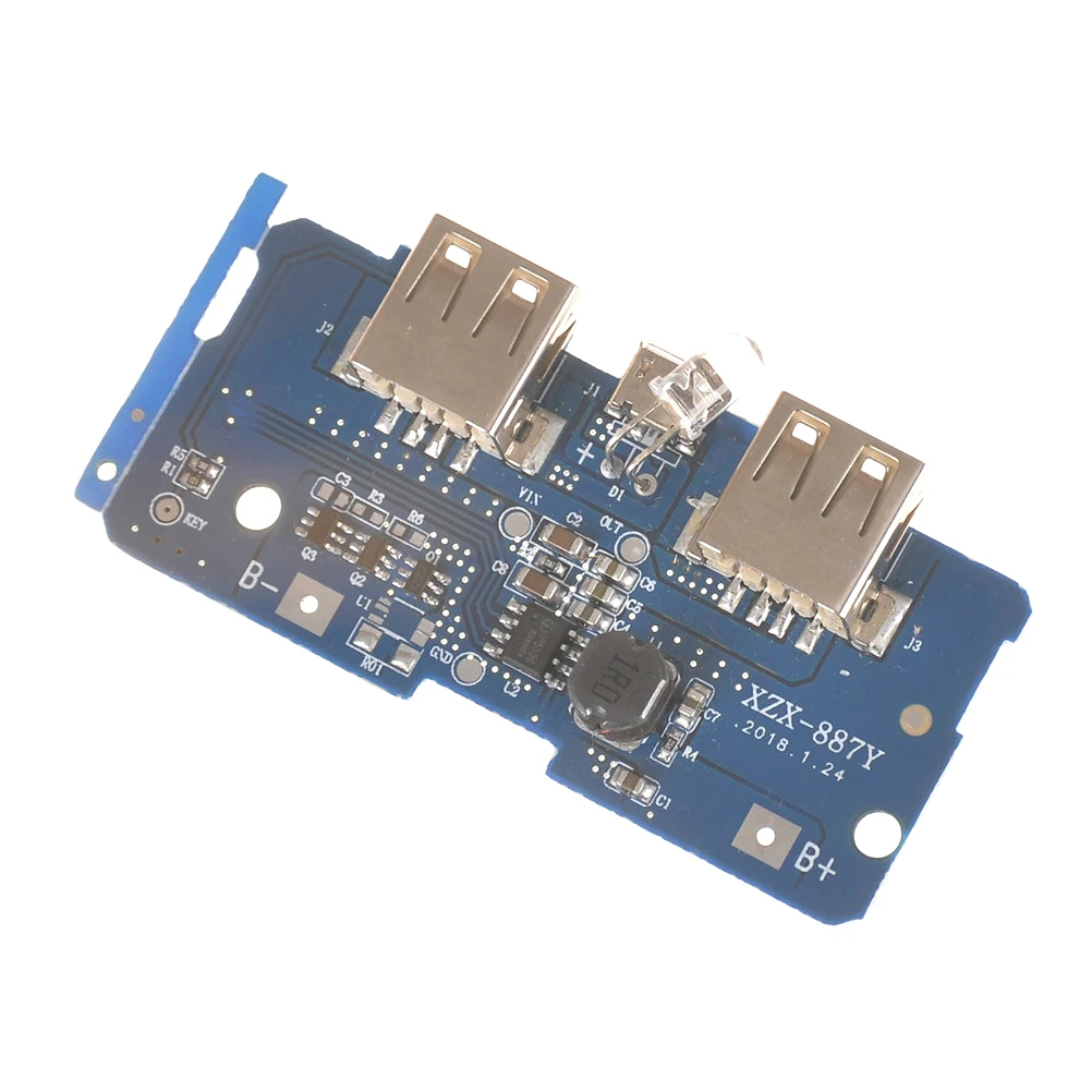 

5V 2A Power Bank Charger Module Charging Circuit Board Step Up Boost Power Supply Module 2A Dual USB Output 1A Input