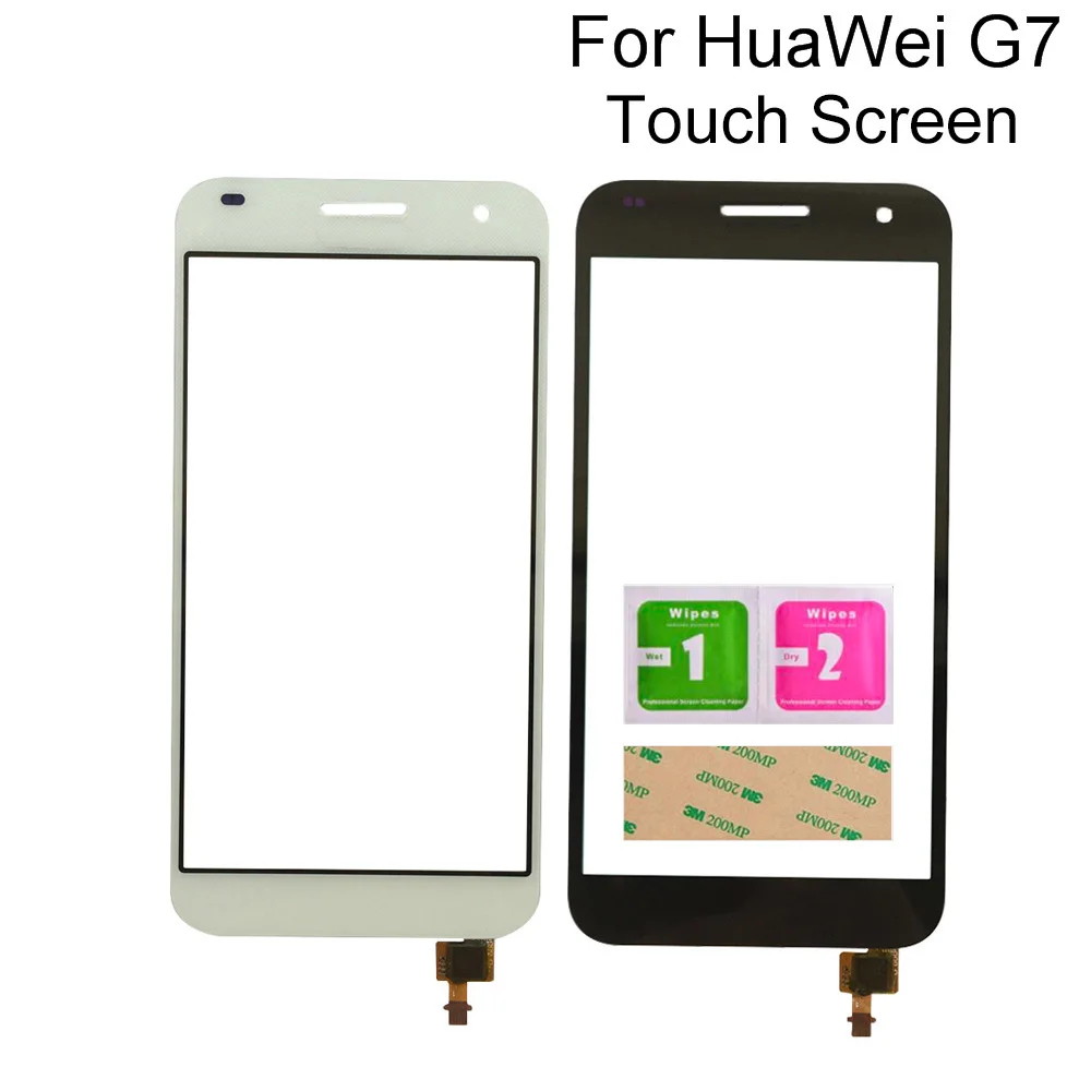 

Стекло сенсорного экрана 5,5 дюйма для Huawei G7, сенсорный экран, дигитайзер, передняя стеклянная панель, запасные части, инструменты, 3M клей