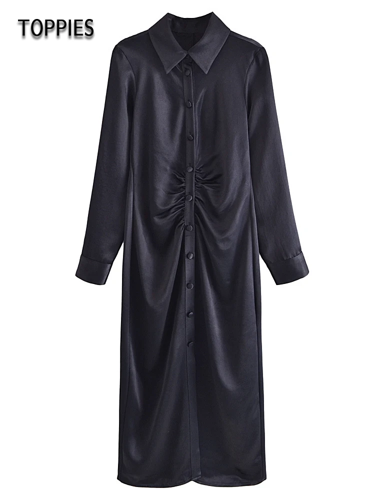 

Женское платье-рубашка с длинным рукавом