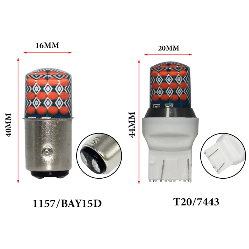 Светодиодная автомобильная лампа T20 7443 w21/5w p21/5w 1157 bay15d 24SMD RGB Стробоскоп