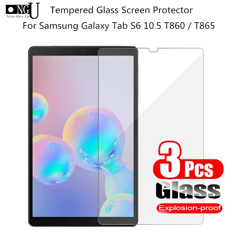

3Pcs Tempered Glass Screen Protector for Samsung Galaxy Tab S6 10.5 SM-T860 SM-T865 9H Protective Film for Samsung T860 T865