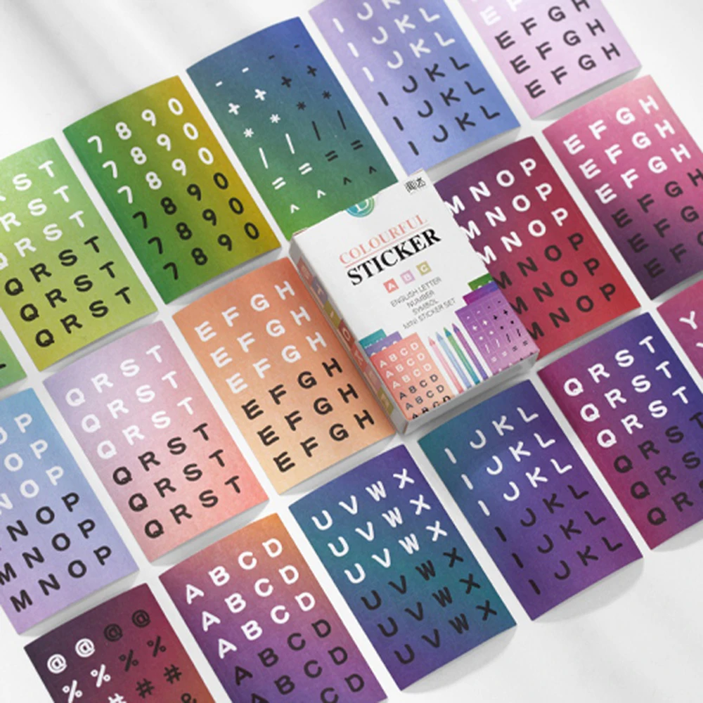 

48 Sheets/box Colorful Alphabet Numbers Stickers Planner DIY Scrapbook Diary Album Stick Label Decorative Stickers