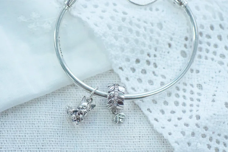 

Cute 925 Sterling Silver pendant,Bulldog Puppy Pendant Charms fit Original Bracelets Necklaces Women DIY Jewelry