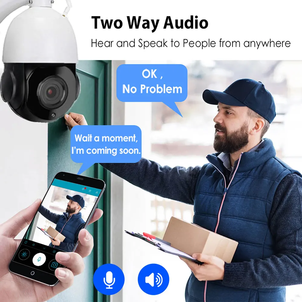 Наружная IP-камера HSmart HD 5 МП Wi-Fi автоматическое слежение 30-кратный зум