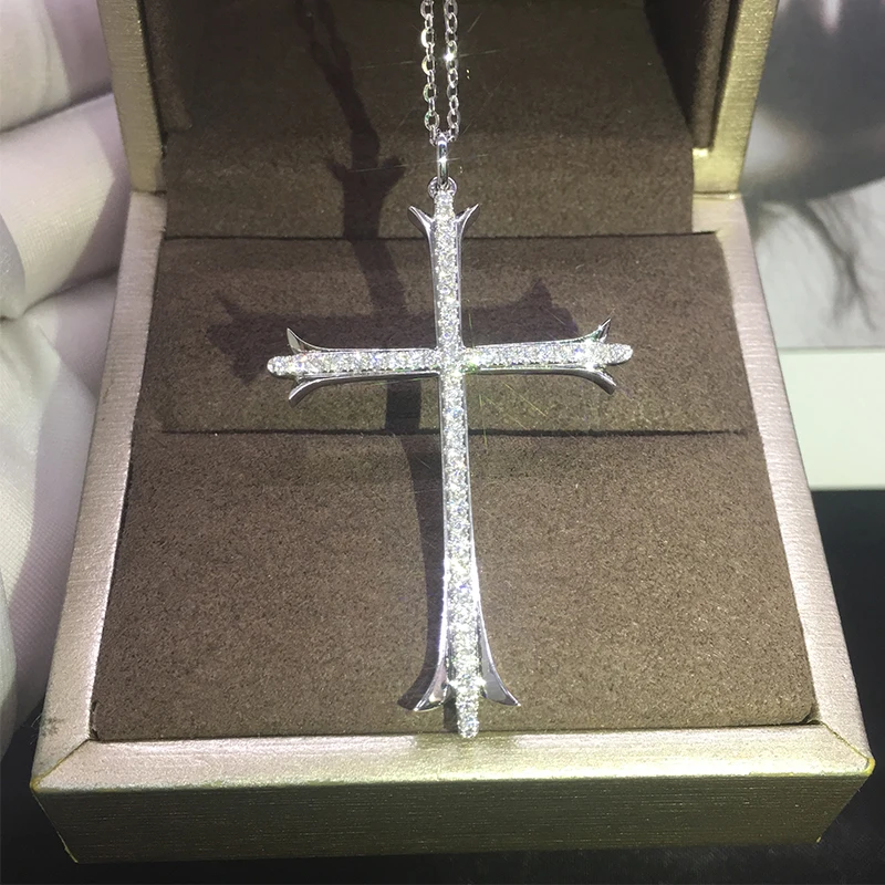 

2021 Trendy Cross Necklace for Women with Cubic Zirconia Delicate Girls Accessories Daily Wear Party Pandent JewelryC2727