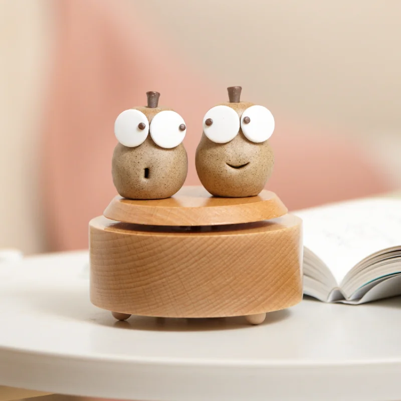 Деревянная музыкальная шкатулка в стиле ретро Керамическая форма подарок на