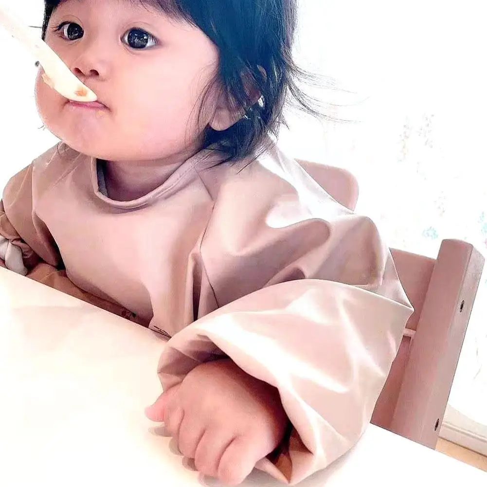 

Baby Kids Toddler Long Sleeve Scarf Waterproof Smock Apron Bibs Bib Girls Cloth Boys Feeding Pocket Drooling Infant Burp N7A6