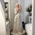 Марокканское кафтан, мусульманские свадебные платья 2021, новейшая вышивка, Дубай, свадебные платья для женщин, свадебное платье цвета слоновой кости на заказ, размера плюс