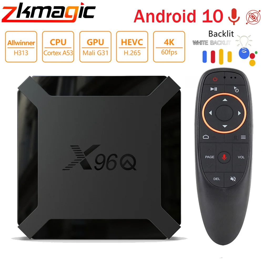 ZKMAGIC Android 10 ТВ-приставка X96Q Allwinner H313 четырехъядерный Смарт медиаплеер 2 Гб RAM 16 ROM