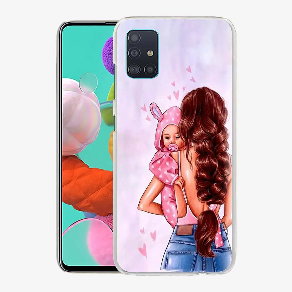 

Woman Fashion Mom Baby Hard PC Phone Case For Samsung Galaxy M31 M30s M31s M51 M11 M01 M10 M20 M21 M40 Back Cover Coque Housing