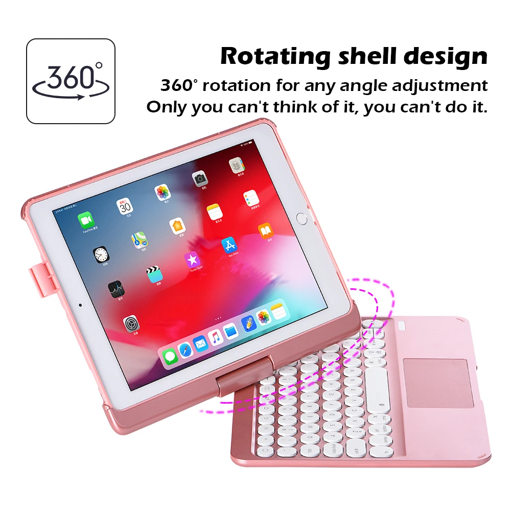 Чехол для планшета с клавиатурой iPad Air 2 Pro 9 7 2017 2018 цветов подсветкой на английском
