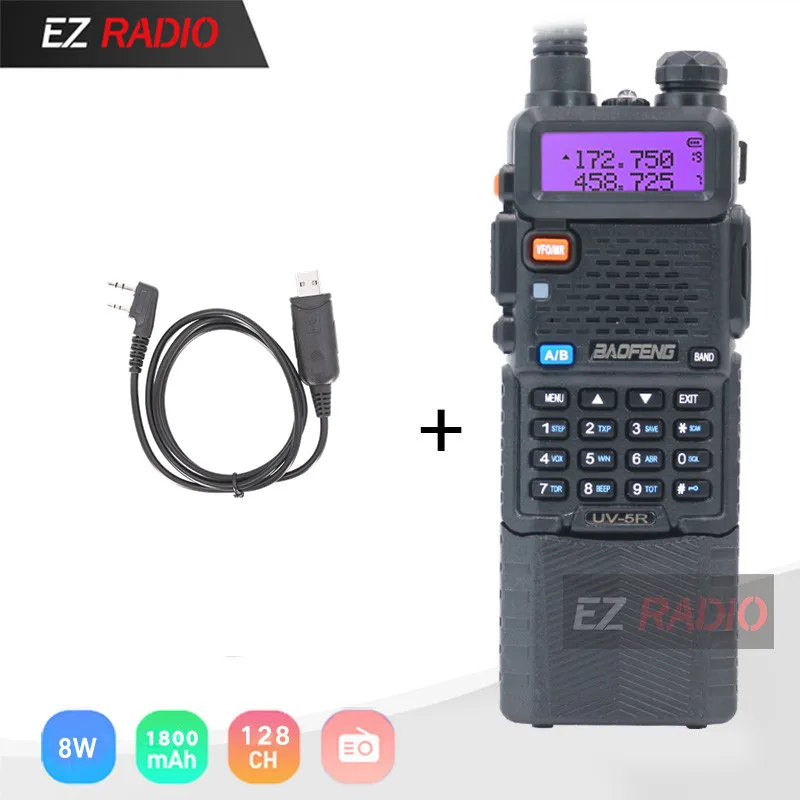 Рация BaoFeng UV 5R CB 8 Вт 5 радиостанция приемопередатчик гарнитура антенна UV5R UV82 UV9R 82