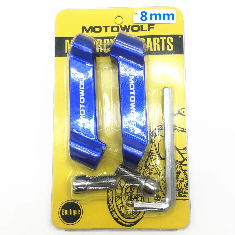 8mm 1 pair blue Мотоцикл Зеркало заднего вида длинная Подставка Кронштейн держатель Универсальный 8/10 мм Мотоцикл заднего вида дополнение к зеркалу кронштейн держатель - Цвет: 8mm 1 pair blue