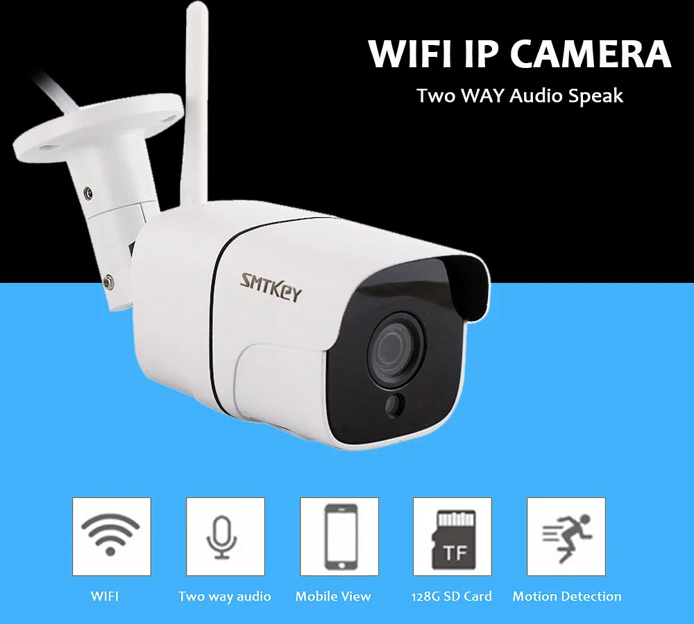 HD 5MP Wifi IP камера 1080P ONVIF Беспроводная цилиндрическая Открытый слот для sd карты