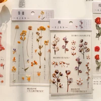 1pc cute plant rose hand account sticker pet craft stick label notebook computer phone decor supplies stationery