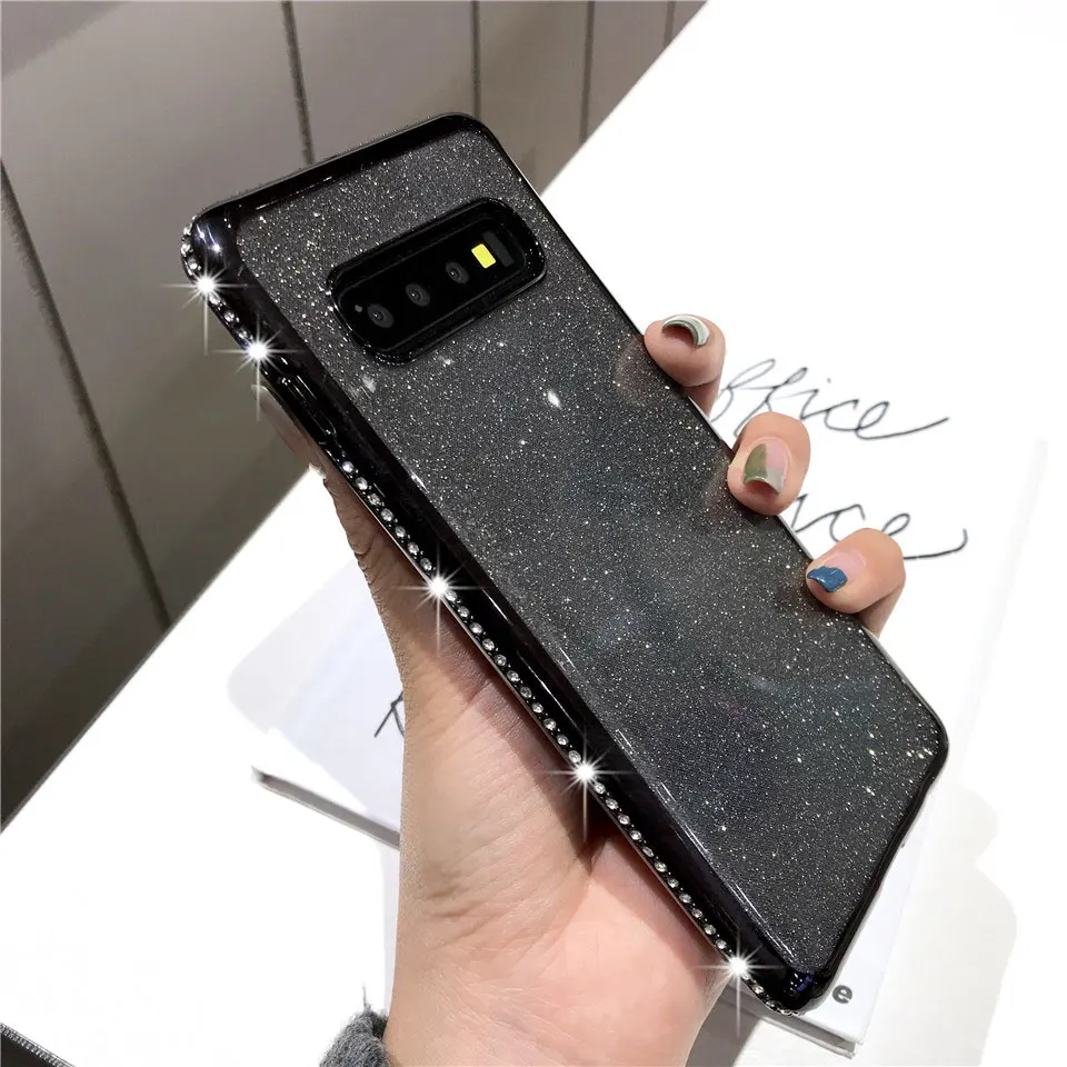 Блестящий Алмазный чехол для samsung Galaxy S10 Plus S10E 5G S9 S8 Note 10 9 8 A10E A20E M40 мягкий