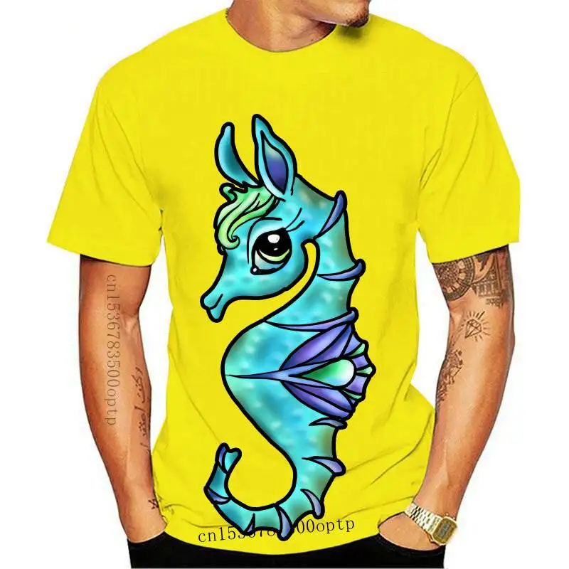 

Футболка мужская с вороном и принтом «Морская лошадь»