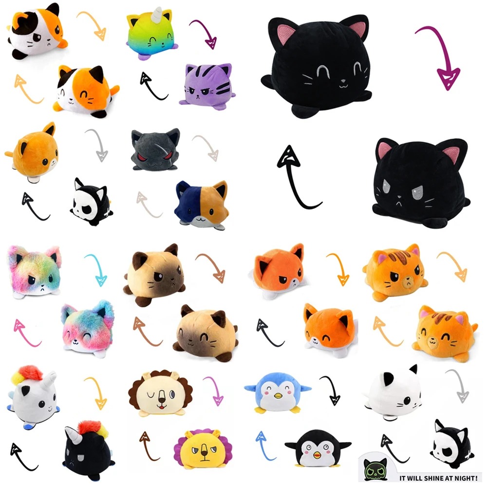 

Double-Sided Flip Cat Dog Gato Kids Soft Gift Plushie Animals Unicorn Double-Sided Flip Doll Toy Peluches For Pulpos