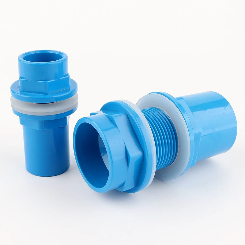 5 Size Avaliable Blue 1/2"~1 1/2" PVC Fish Tank Connector Overflow Thread Garden Water Supply Pipe Fittings Aquarium Accessories | Дом и