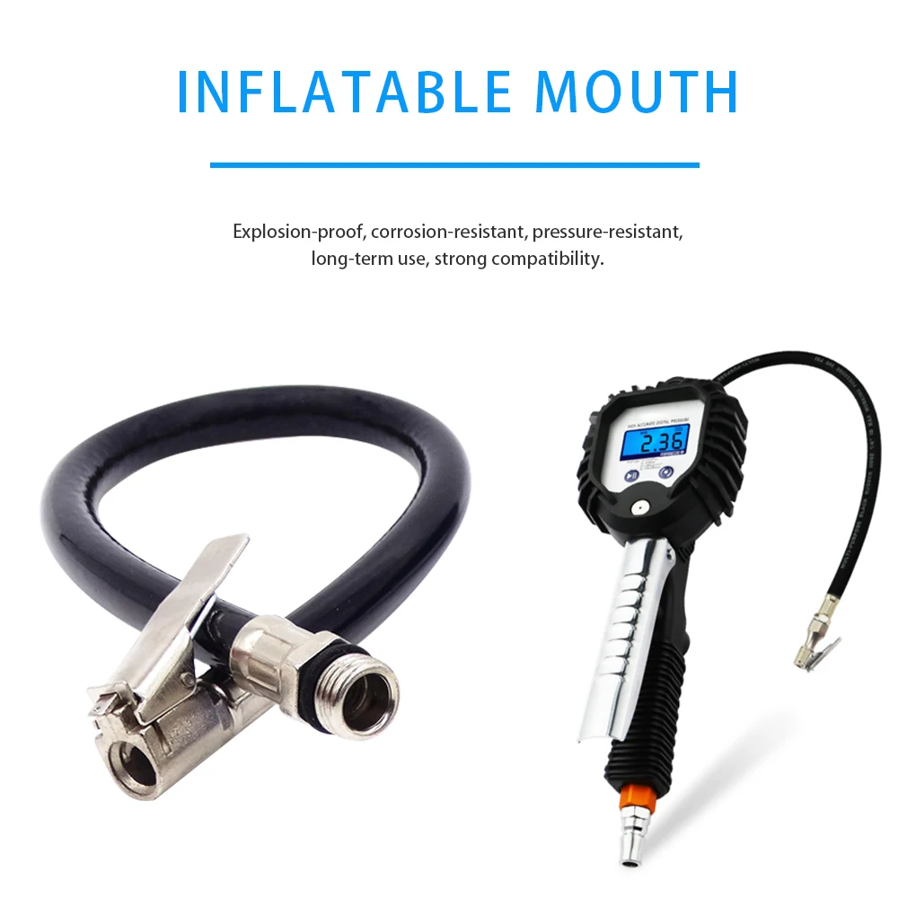 

Tire Inflator Hose Tyre Hose Portable Air Compressor Pipe Rubber Air Rubber Hose for Car Motorbike