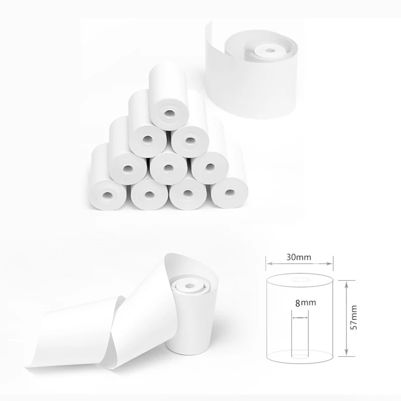

1Roll Thermal Paper 57 x 30 mm Pos Printer Mobile Bluetooth Cash Register Paper Rollfor for Paperang Peripage Mini Printer