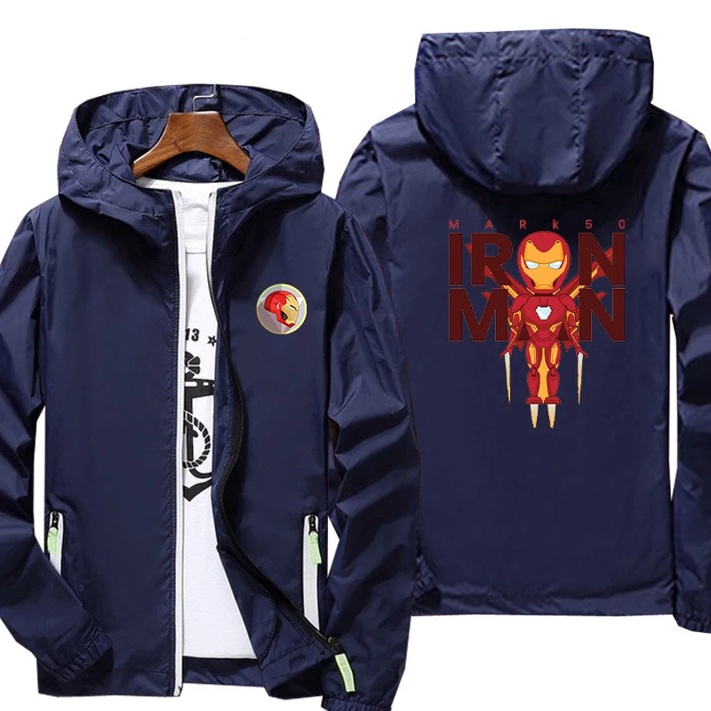 Куртка на молнии с капюшоном и защитой от солнца демисезонная | Мужская одежда