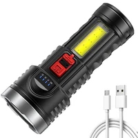 portable super bright 18650 battery led torch tactical flashlight usb rechargeable with battery waterproof lamp outdoor tools
