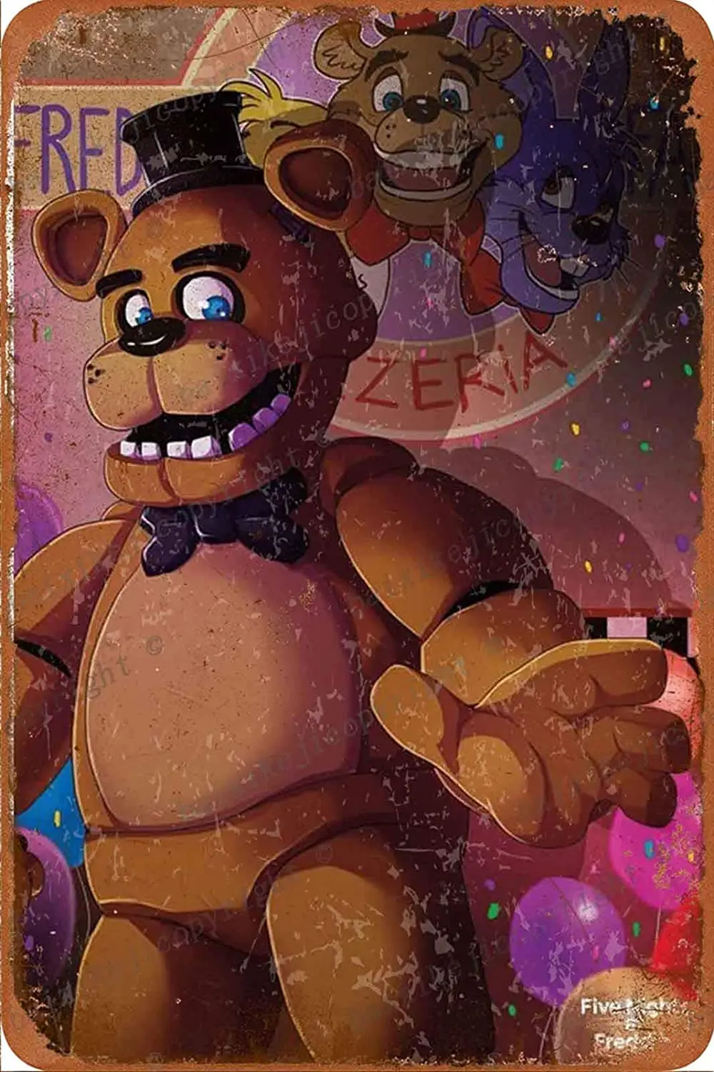 

Five Nights At Freddy's poster Tin Sign Vintage Metal Sign Poster Home Wall Decor Cafe Bar Pub Club Gift
