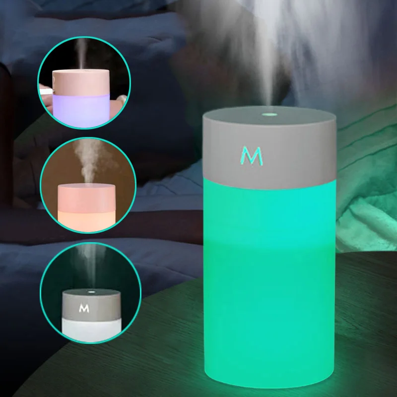 Luz LED de noche portátil con enchufe USB, humidificador de mesa de noche, lámparas de ambiente