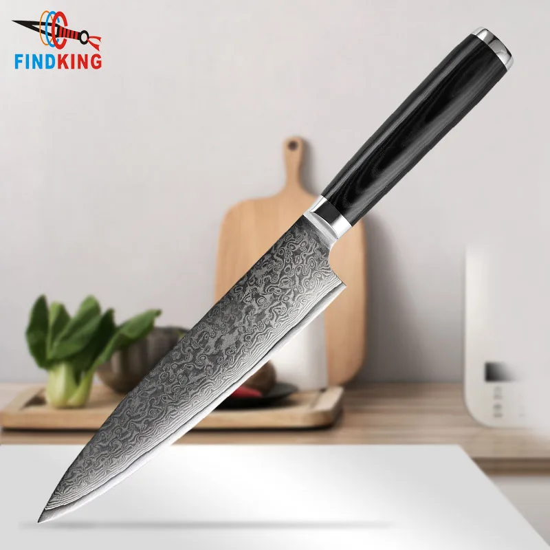 FINDKING дамасский нож Mikata с ручкой, 8 дюймов, нож шеф-повара, 67 слоев, кухонные ножи из дамасской стали, профессиональный нож