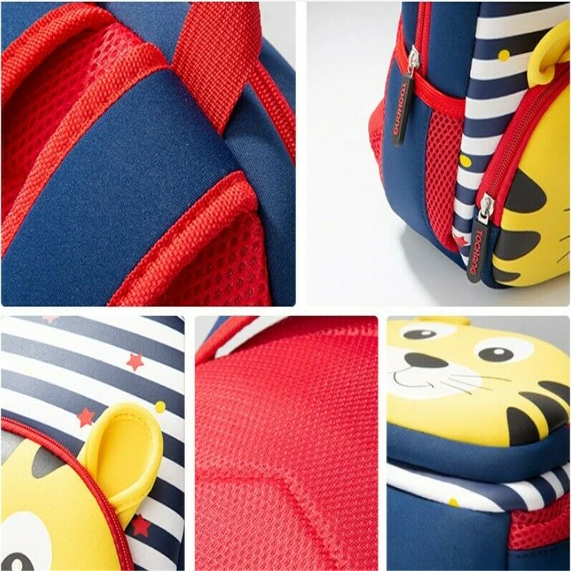 Cute Kids Toddler School Bags Backpack Kindergarten Children Girls Boy Schoolbag 3D Cartoon Animal Giraffe Tiger Lion Rabbit Bag