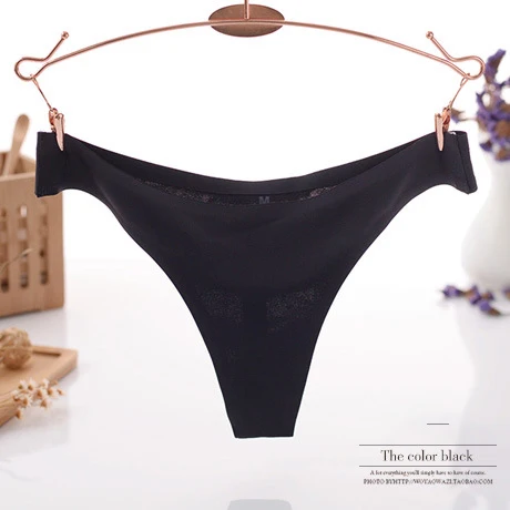 Цельные женские стринги из ледяного шелка бесшовные 3 цвета сексуальные трусики