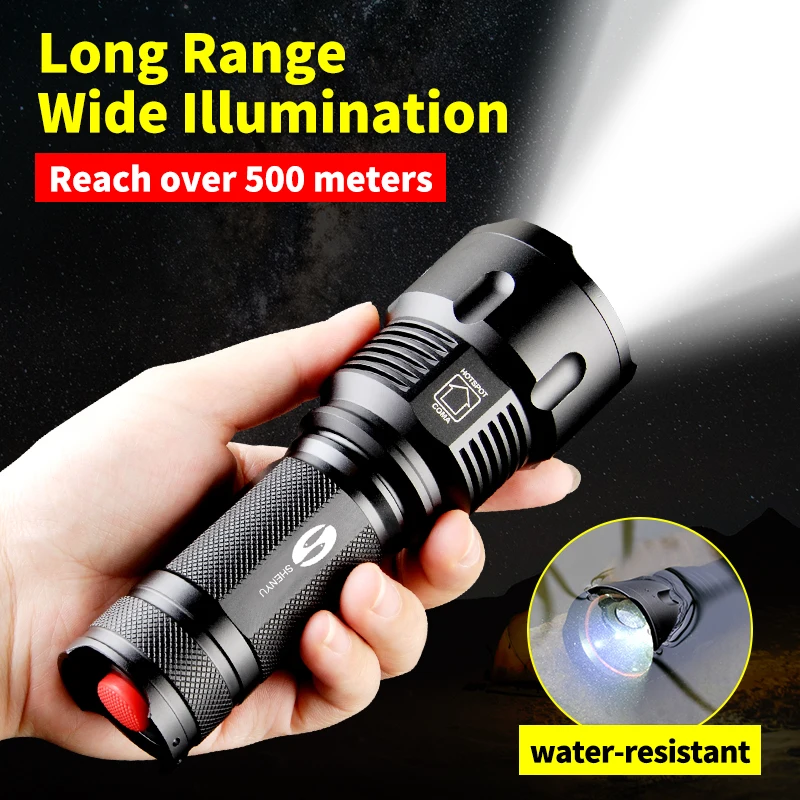 

Tactical LED Light Flashlight T6 L6 Zoom Outdoor Lighting Flashlight Waterproof Ultra-bright Torch Mini Lanterna