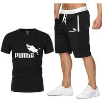 summer new style pumba short sleeved t shirt casual wear mens suit t shirt shorts mens sportswear