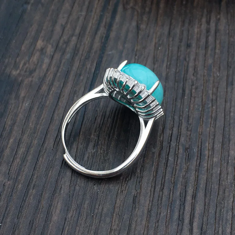 Женское кольцо из натурального амазонита CSJ классическое регулируемое овальное