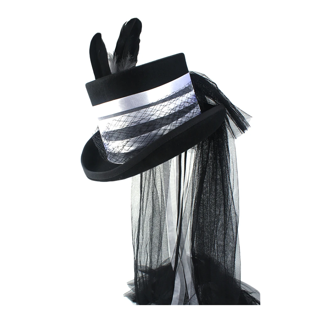 Женская шляпа в стиле стимпанк свадебная из 100% шерсти белого цвета женская для